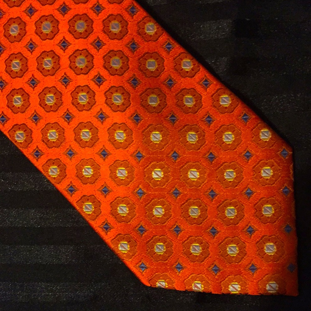 Alexander Julian Orange Silk Necktie